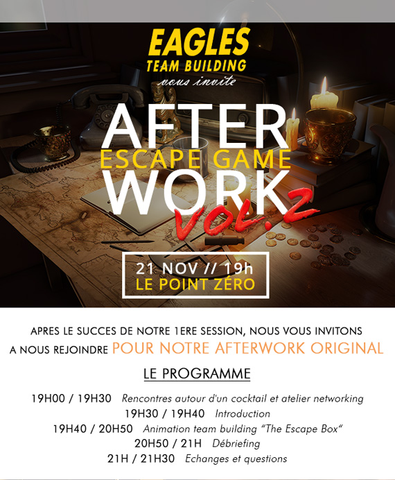 After Work 21 Novembre 19h : Escape Game Vol. 2